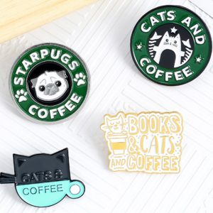 Mucholuck Funny cat enamel pins clothes hats brooches