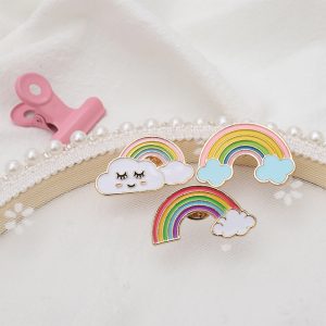 Mucholuck Enamel pins cute rainbow clouds clothes bags brooches