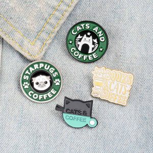 Mucholuck Funny cat enamel pins clothes hats brooches