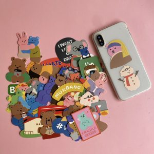 Ins Cute Cartoon Bear Sticker Set Phone Case DIY