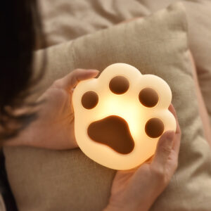 Cute Silicone Cat Paw Night Light Gifts for Kids Girls Boys Portable Lamp for Bedroom