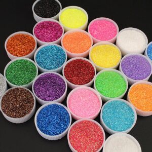 Multi Colors 24Pcs Fine Glitter Shake Jars Set for Art Crafts Painting Nails Body Slime