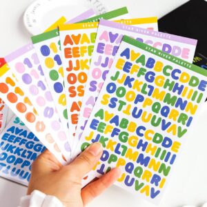 6 Sheets Numbers Letters DIY Sticker Set
