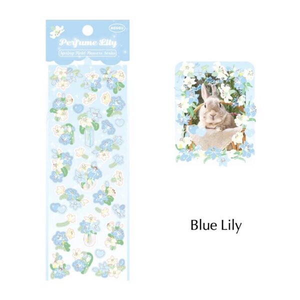 flower stickers blue lily