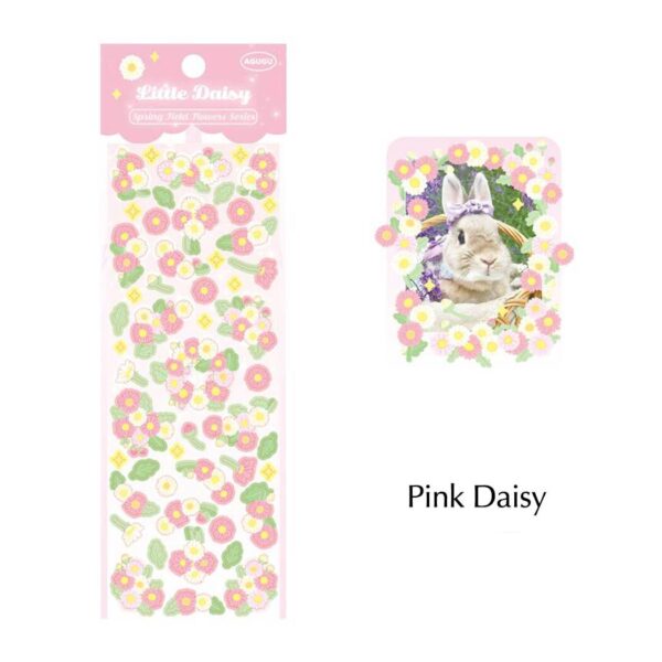 flower stickers pink daisy