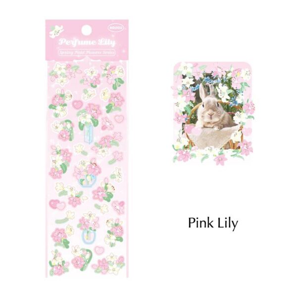 flower stickers pink lily