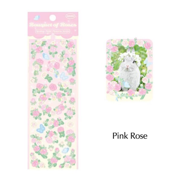 flower stickers pink roses