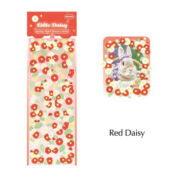 flower stickers red daisy