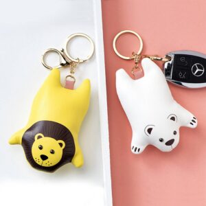 Cute Animal Keychains 3D PU Leather Keychain