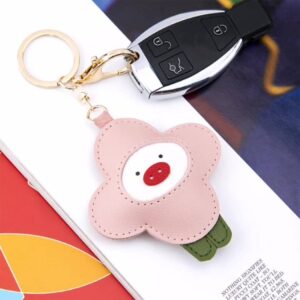 Cute Flower Animal Colorful Keychains PU Key Ring Holder