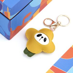 Cute Flower Animal Colorful Keychains PU Key Ring Holder