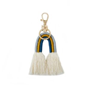 New Ins Fashion Rainbow Key Ring with Tassel Personalized Keychains
