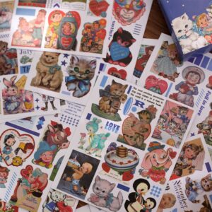 50 Sheets Ins Vintage Bujo Stickers Washi Paper Sticker