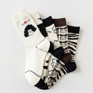 Fashion Cartoon Knitted Cotton Socks