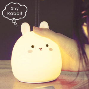 Mini Smile Rabbit Silicone Lamp Cute Bunny Night Light Battery Operated