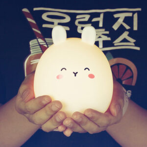 Mini Smile Rabbit Silicone Lamp Cute Bunny Night Light Battery Operated